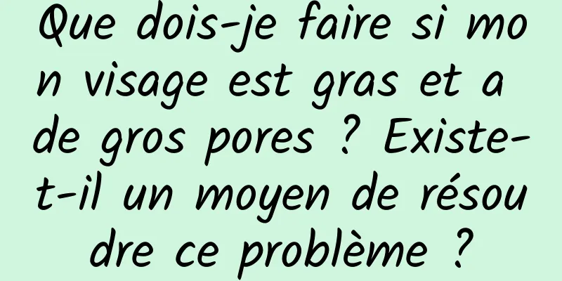 Que dois-je faire si mon visage est gras et a de gros pores ? Existe-t-il un moyen de résoudre ce problème ?