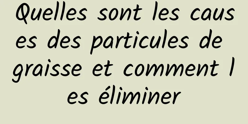 Quelles sont les causes des particules de graisse et comment les éliminer