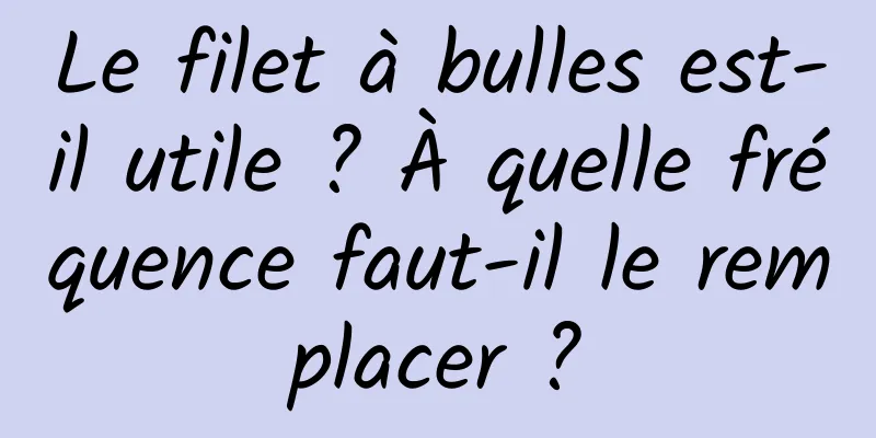 Le filet à bulles est-il utile ? À quelle fréquence faut-il le remplacer ?
