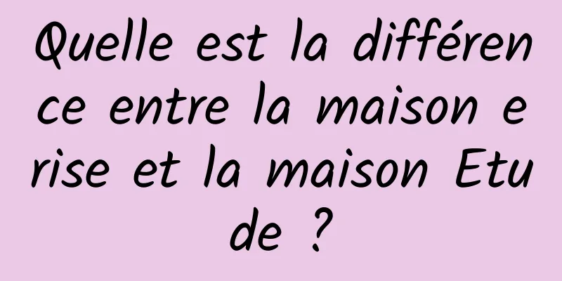 Quelle est la différence entre la maison erise et la maison Etude ?