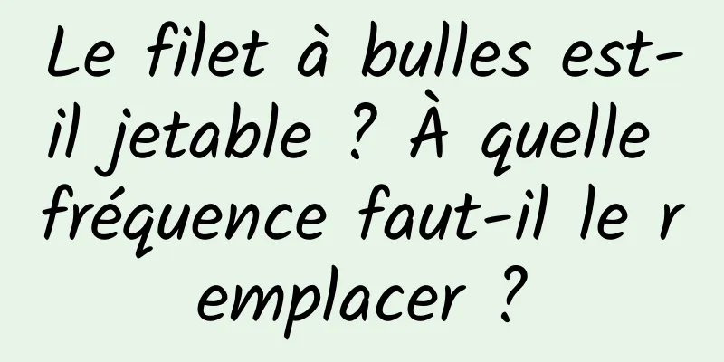 Le filet à bulles est-il jetable ? À quelle fréquence faut-il le remplacer ?