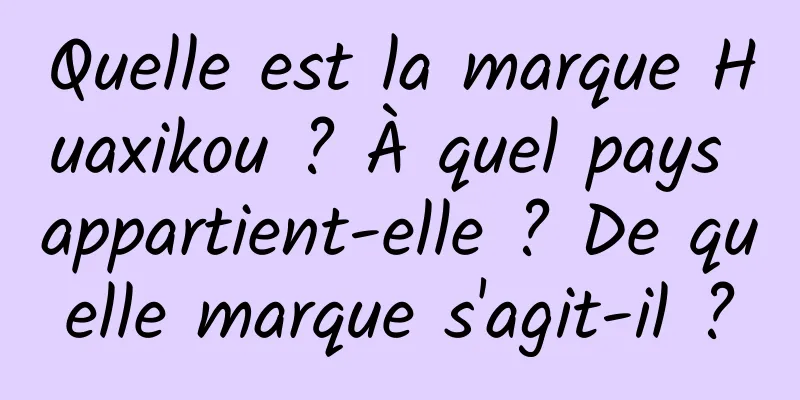 Quelle est la marque Huaxikou ? À quel pays appartient-elle ? De quelle marque s'agit-il ?
