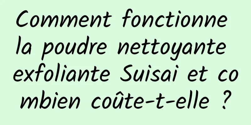 Comment fonctionne la poudre nettoyante exfoliante Suisai et combien coûte-t-elle ?