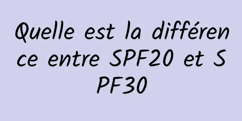 Quelle est la différence entre SPF20 et SPF30