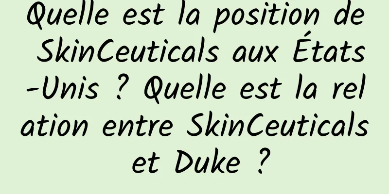 Quelle est la position de SkinCeuticals aux États-Unis ? Quelle est la relation entre SkinCeuticals et Duke ?