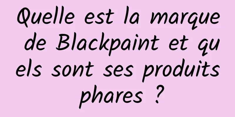 Quelle est la marque de Blackpaint et quels sont ses produits phares ?