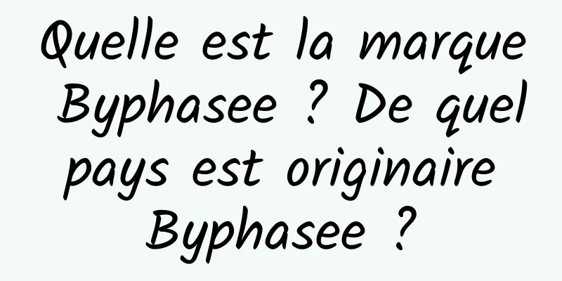 Quelle est la marque Byphasee ? De quel pays est originaire Byphasee ?
