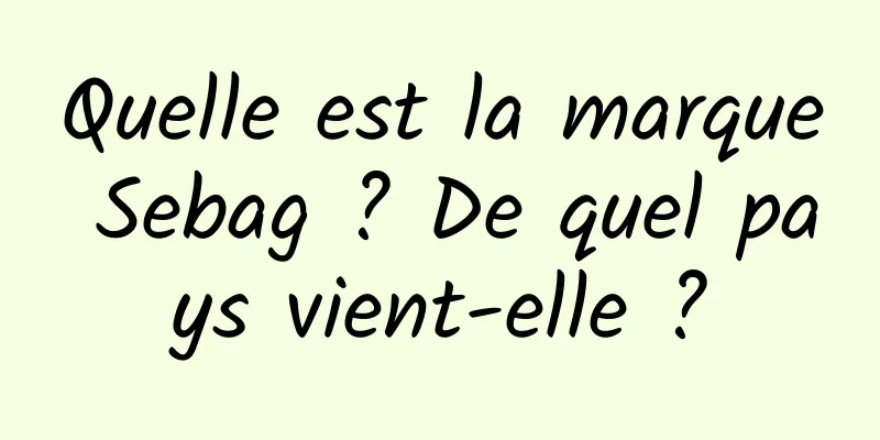 Quelle est la marque Sebag ? De quel pays vient-elle ?