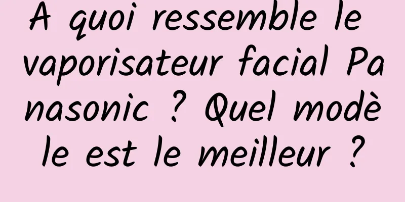 À quoi ressemble le vaporisateur facial Panasonic ? Quel modèle est le meilleur ?