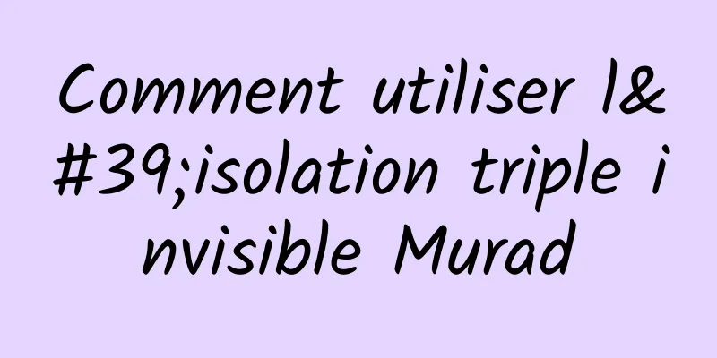 Comment utiliser l'isolation triple invisible Murad