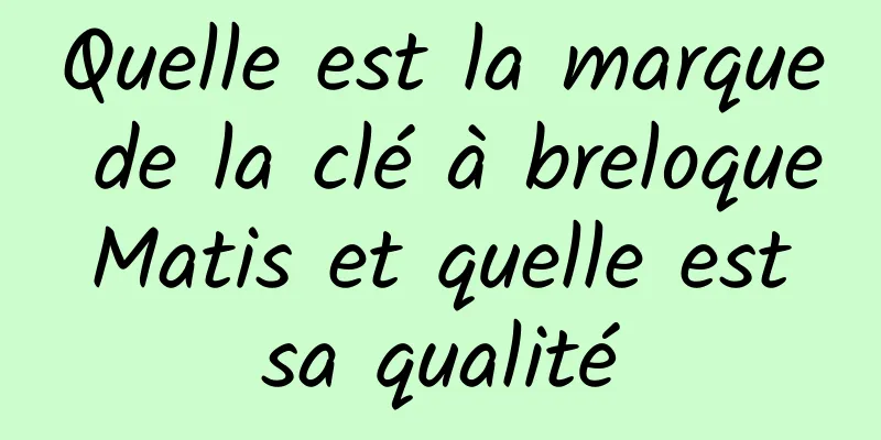 Quelle est la marque de la clé à breloque Matis et quelle est sa qualité
