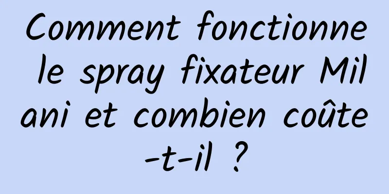 Comment fonctionne le spray fixateur Milani et combien coûte-t-il ?