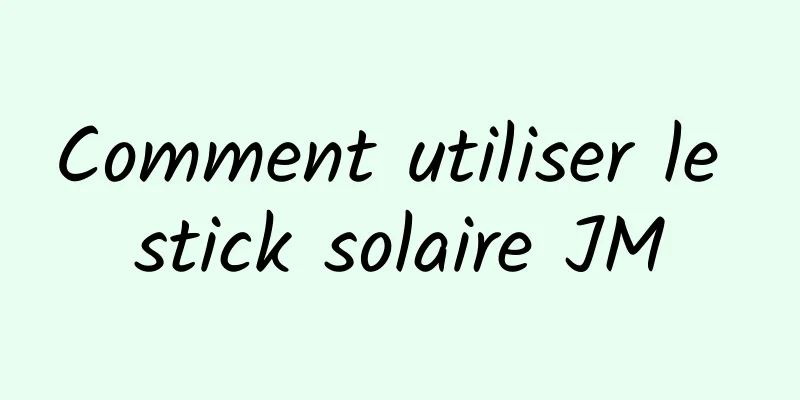 Comment utiliser le stick solaire JM