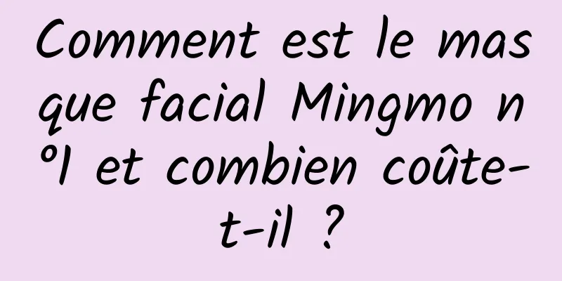 Comment est le masque facial Mingmo n°1 et combien coûte-t-il ?