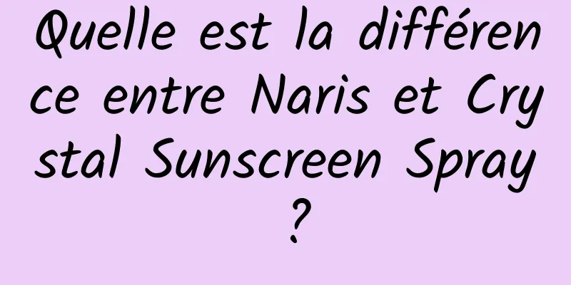 Quelle est la différence entre Naris et Crystal Sunscreen Spray ?