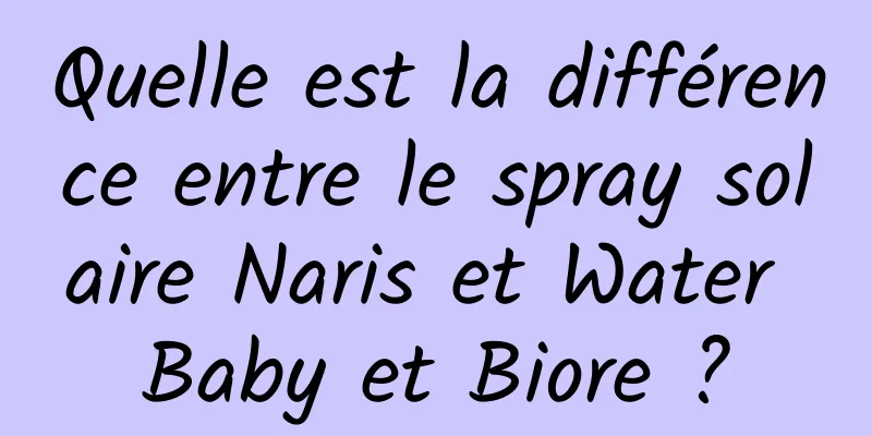Quelle est la différence entre le spray solaire Naris et Water Baby et Biore ?