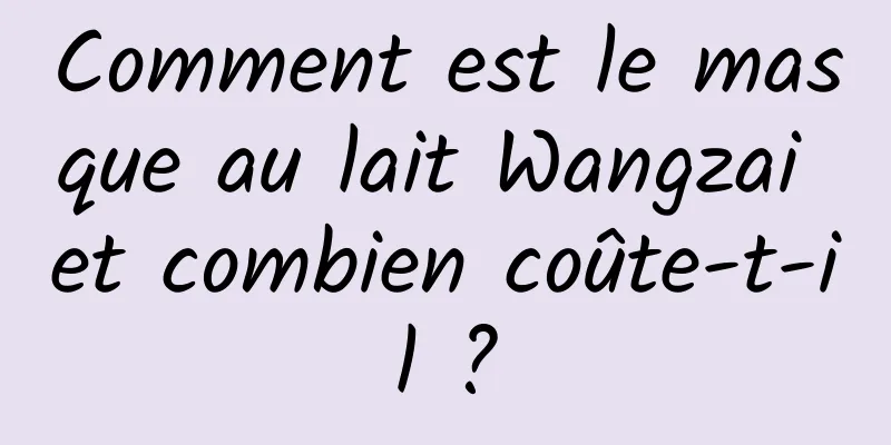 Comment est le masque au lait Wangzai et combien coûte-t-il ?