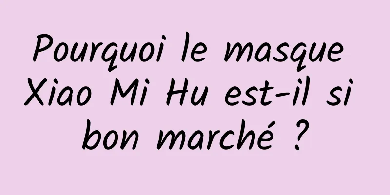 Pourquoi le masque Xiao Mi Hu est-il si bon marché ?