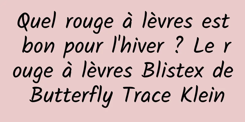 Quel rouge à lèvres est bon pour l'hiver ? Le rouge à lèvres Blistex de Butterfly Trace Klein