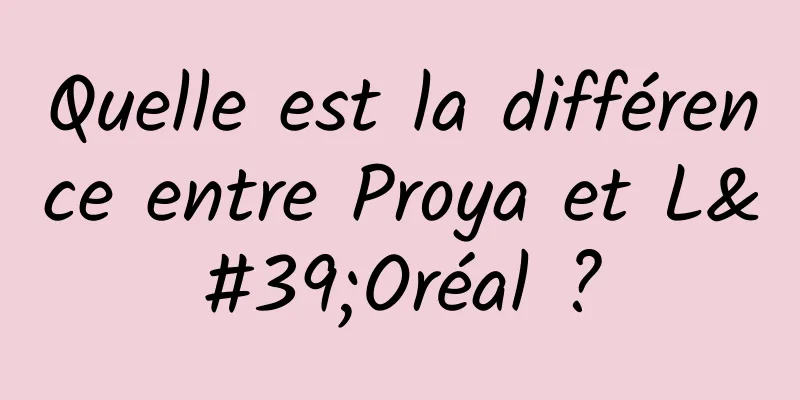 Quelle est la différence entre Proya et L'Oréal ?