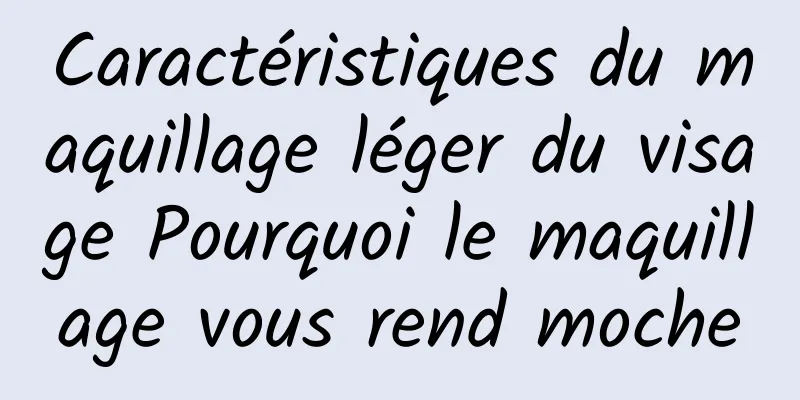 Caractéristiques du maquillage léger du visage Pourquoi le maquillage vous rend moche