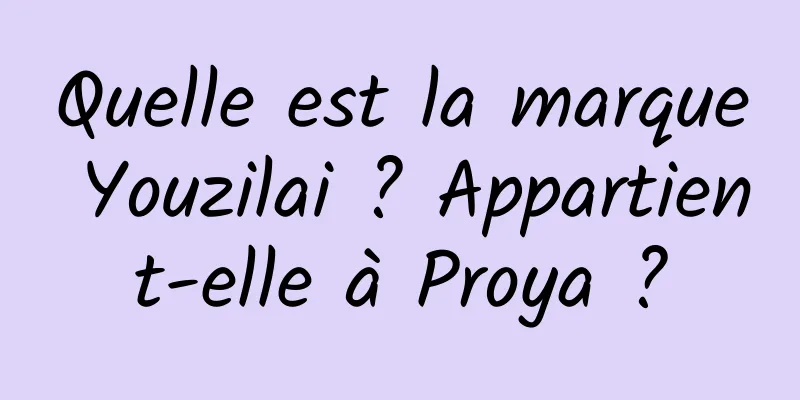 Quelle est la marque Youzilai ? Appartient-elle à Proya ?