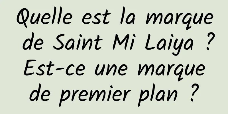 Quelle est la marque de Saint Mi Laiya ? Est-ce une marque de premier plan ?