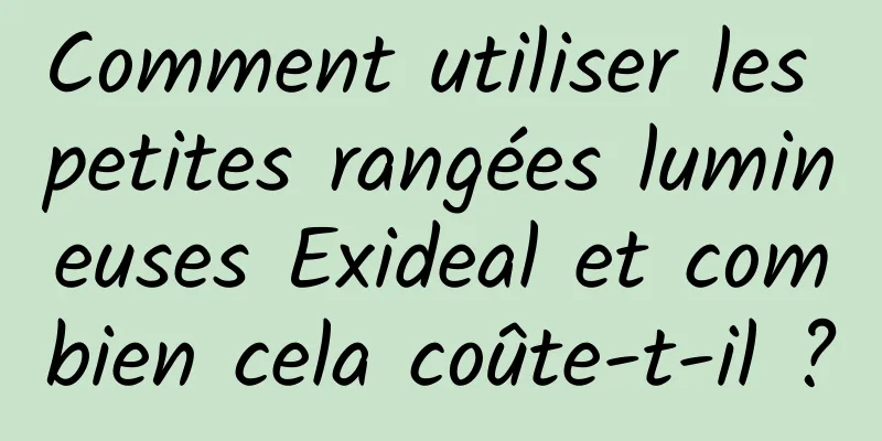 Comment utiliser les petites rangées lumineuses Exideal et combien cela coûte-t-il ?