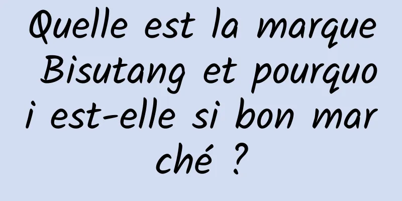 Quelle est la marque Bisutang et pourquoi est-elle si bon marché ?