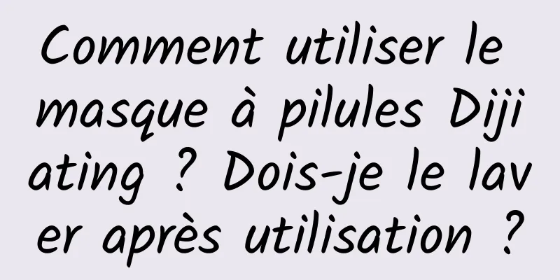Comment utiliser le masque à pilules Dijiating ? Dois-je le laver après utilisation ?