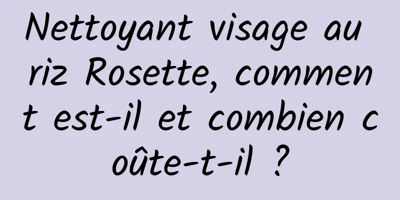 Nettoyant visage au riz Rosette, comment est-il et combien coûte-t-il ?