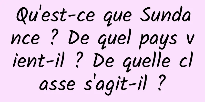Qu'est-ce que Sundance ? De quel pays vient-il ? De quelle classe s'agit-il ?