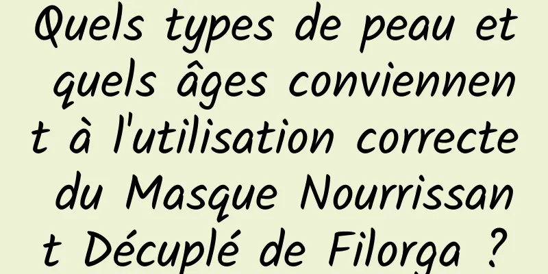 Quels types de peau et quels âges conviennent à l'utilisation correcte du Masque Nourrissant Décuplé de Filorga ?