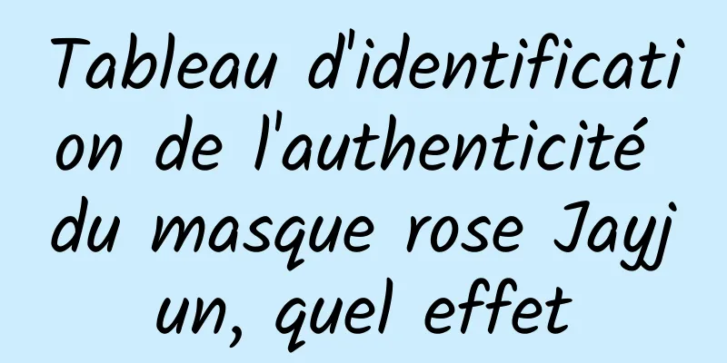 Tableau d'identification de l'authenticité du masque rose Jayjun, quel effet