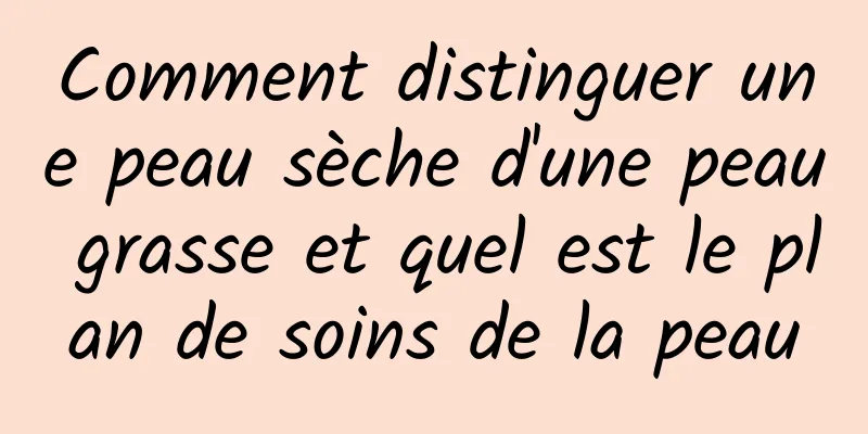 Comment distinguer une peau sèche d'une peau grasse et quel est le plan de soins de la peau