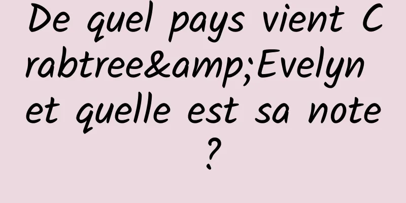 De quel pays vient Crabtree&Evelyn et quelle est sa note ?