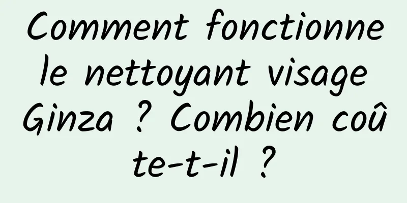 Comment fonctionne le nettoyant visage Ginza ? Combien coûte-t-il ?