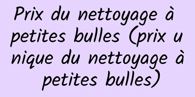 Prix ​​du nettoyage à petites bulles (prix unique du nettoyage à petites bulles)