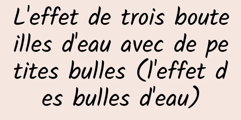 L'effet de trois bouteilles d'eau avec de petites bulles (l'effet des bulles d'eau)