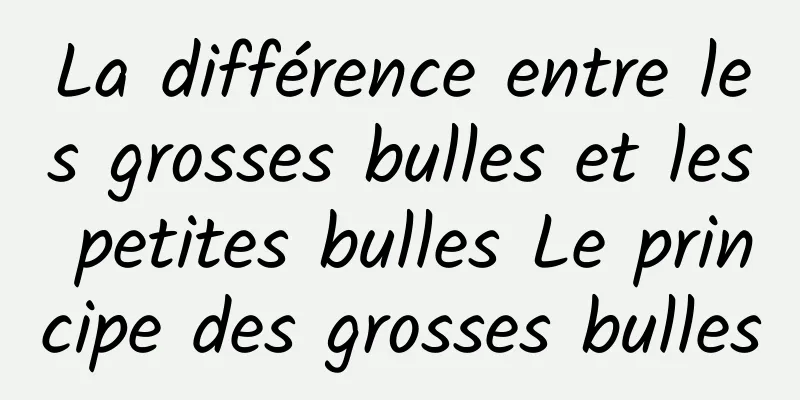 La différence entre les grosses bulles et les petites bulles Le principe des grosses bulles