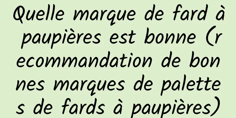 Quelle marque de fard à paupières est bonne (recommandation de bonnes marques de palettes de fards à paupières)