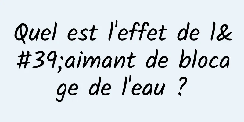 Quel est l'effet de l'aimant de blocage de l'eau ?