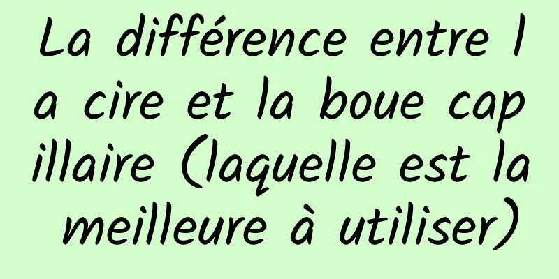 La différence entre la cire et la boue capillaire (laquelle est la meilleure à utiliser)