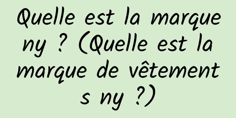 Quelle est la marque ny ? (Quelle est la marque de vêtements ny ?)