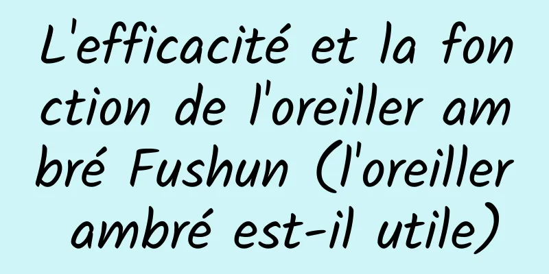 L'efficacité et la fonction de l'oreiller ambré Fushun (l'oreiller ambré est-il utile)