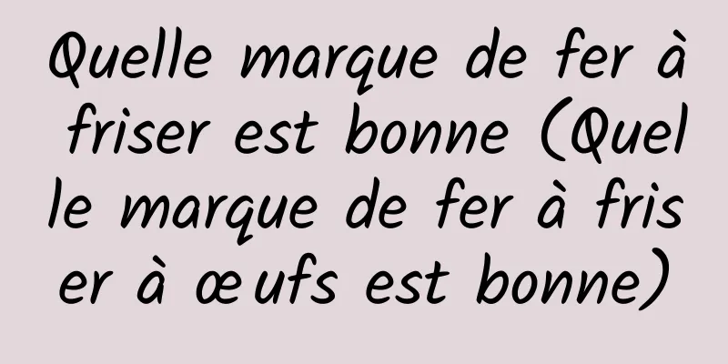 Quelle marque de fer à friser est bonne (Quelle marque de fer à friser à œufs est bonne)