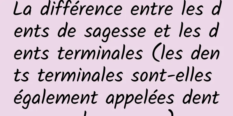 La différence entre les dents de sagesse et les dents terminales (les dents terminales sont-elles également appelées dents de sagesse)