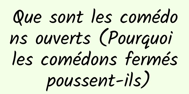 Que sont les comédons ouverts (Pourquoi les comédons fermés poussent-ils)