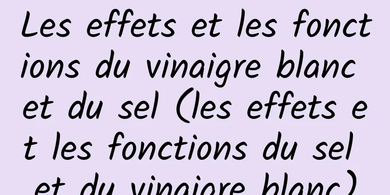 Les effets et les fonctions du vinaigre blanc et du sel (les effets et les fonctions du sel et du vinaigre blanc)