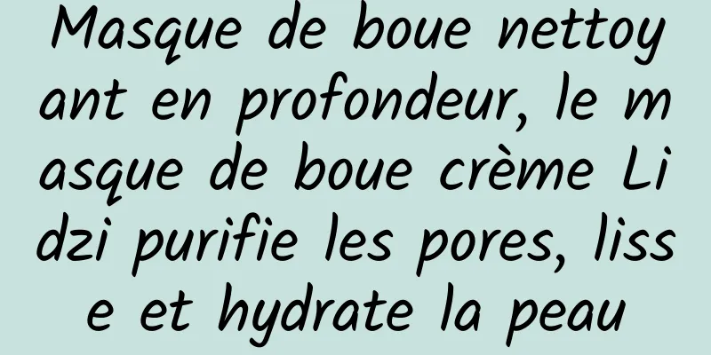 Masque de boue nettoyant en profondeur, le masque de boue crème Lidzi purifie les pores, lisse et hydrate la peau
